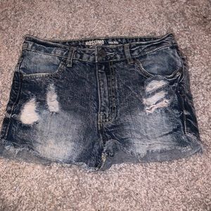 High rise ripped jean shorts